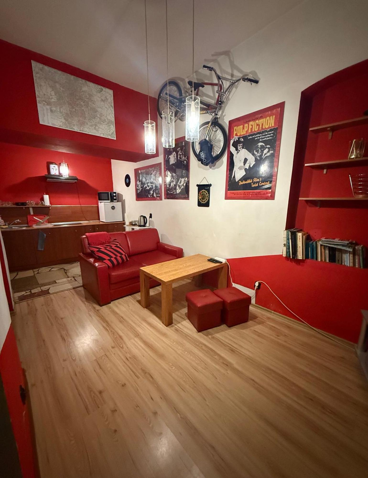 Studio Red And White Apartment